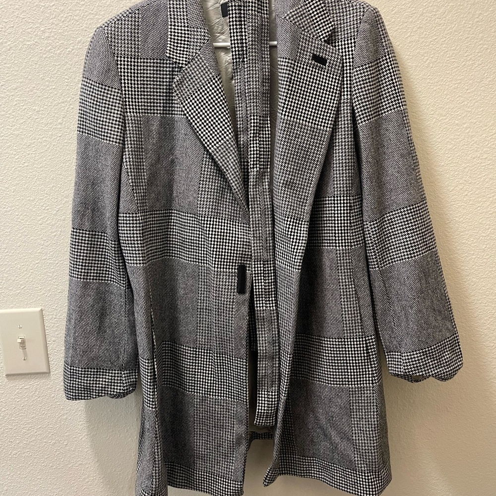Zanella Monochrome Check Trench Coat